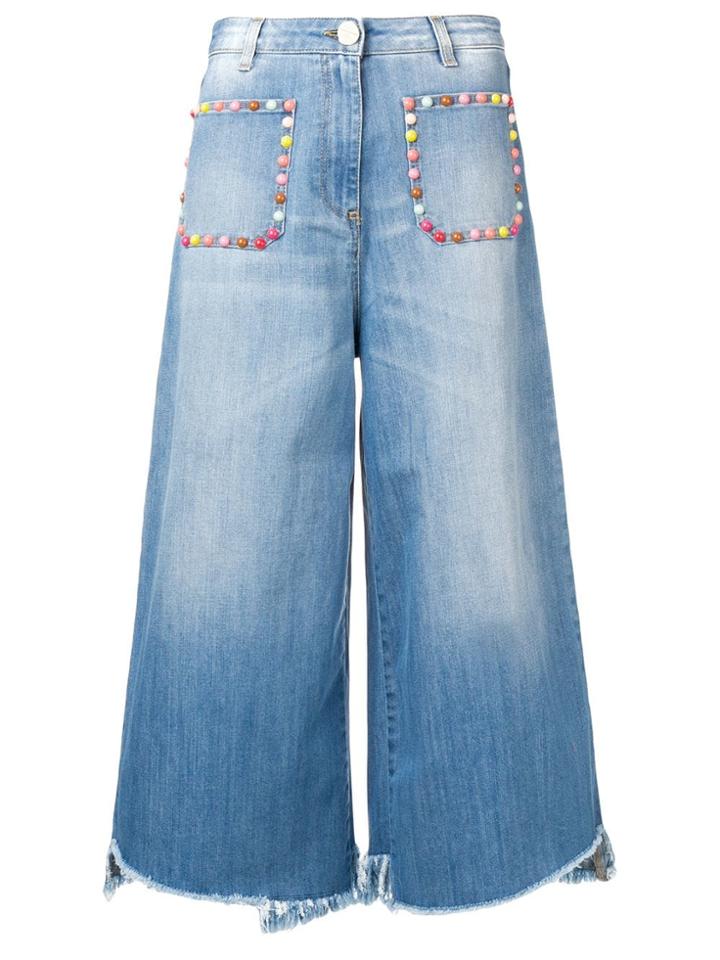 Elisabetta Franchi Multicoloured Stud Jeans - Blue