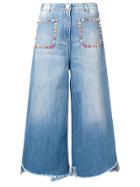 Elisabetta Franchi Multicoloured Stud Jeans - Blue