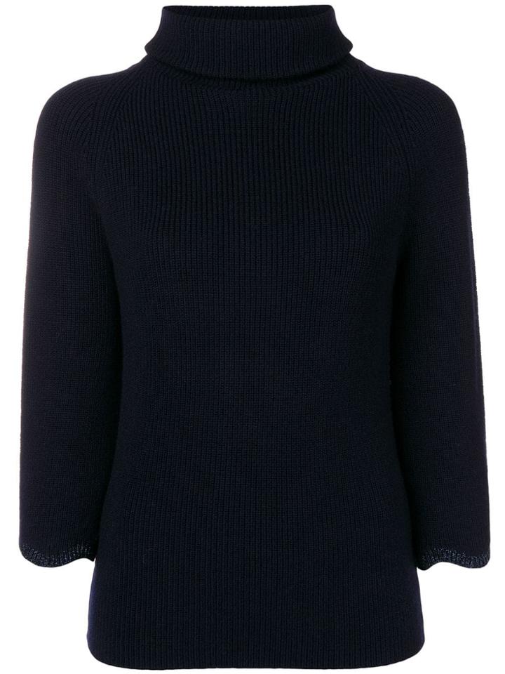 Red Valentino Ribbed Turtle Neck Jumper - Blue