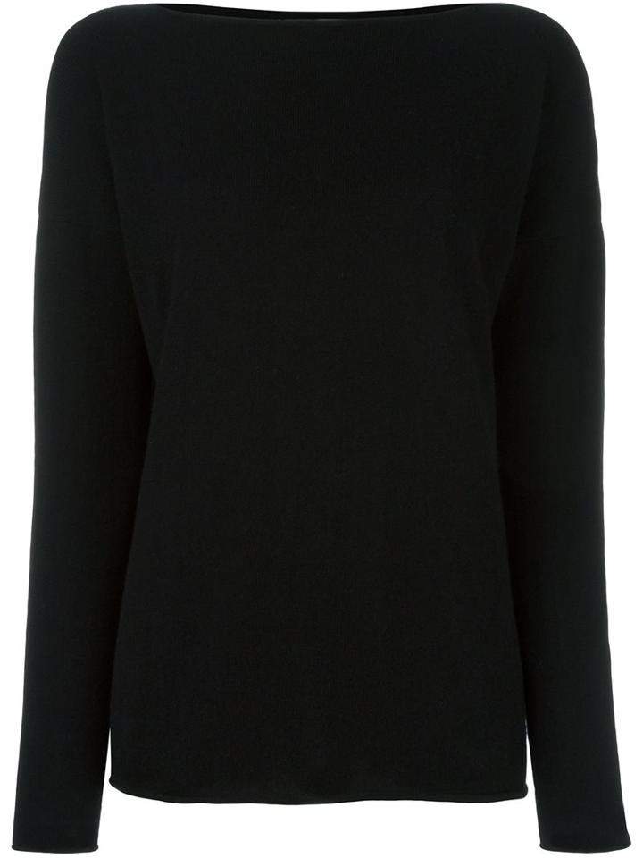Incentive! Cashmere Boat Neck Jumper, Women's, Size: Small, Black, Cashmere