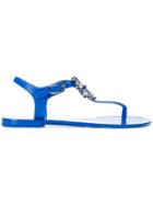 Dolce & Gabbana Embellished Thong Strap Sandals - Blue