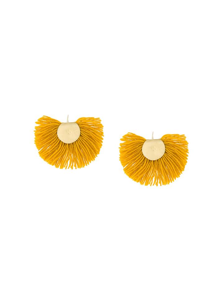 Katerina Makriyianni Hand Fan Earrings - Metallic