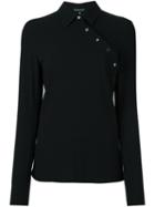 Ann Demeulemeester Off-centre Buttoned' Shirt, Women's, Size: 36, Black, Nylon/spandex/elastane/virgin Wool