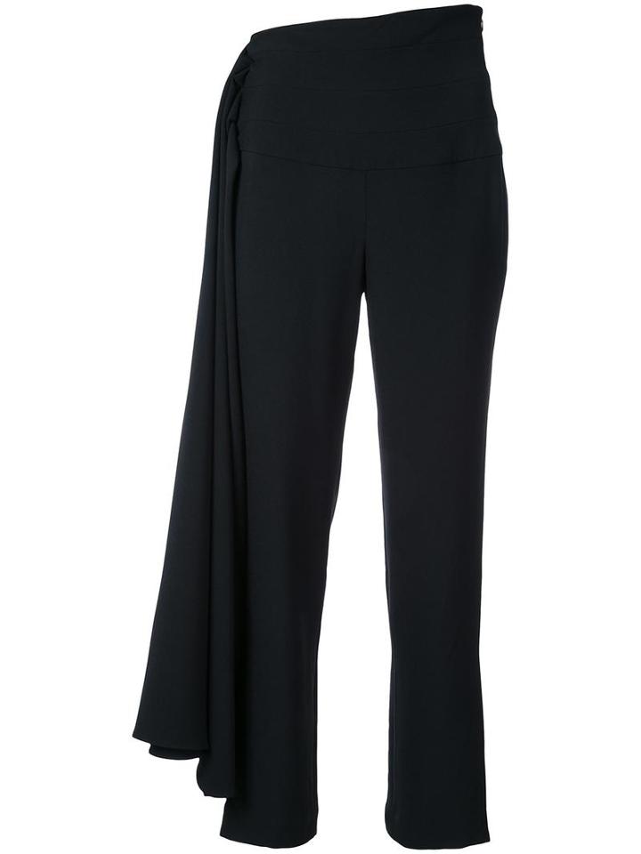 Brandon Maxwell Cropped Trousers, Women's, Size: 8, Black, Silk