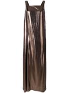 Alberta Ferretti Metallic Fluid Dress - Brown