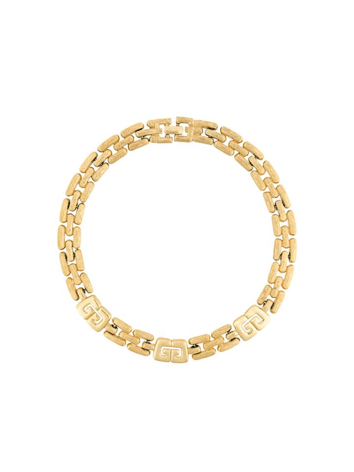 Givenchy Vintage Logo Chain Link Necklace - Yellow & Orange