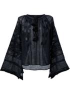Vita Kin Ethnic Embroidery Blouse, Women's, Size: Small, Black, Linen/flax