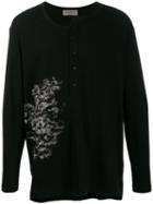 Yohji Yamamoto Oversized Buttoned Sweatshirt - Black