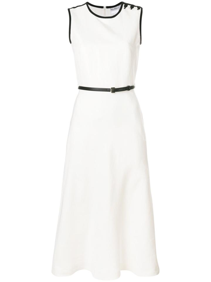 Max Mara Belted Midi Dress - White