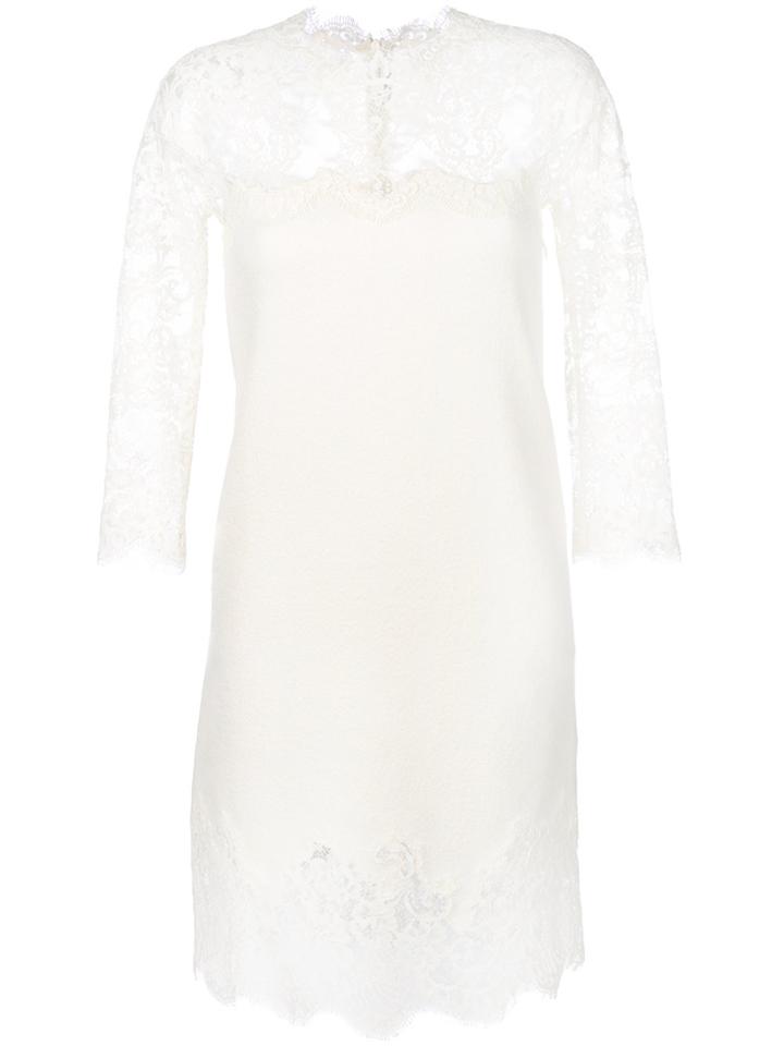 Ermanno Scervino Lace Panelled Dress - White