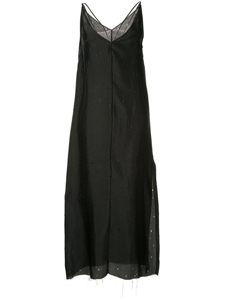 Yang Li Plunge Slip Dress - Black