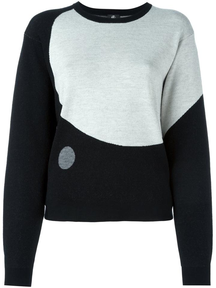 Ps By Paul Smith Colour Block Sweatshirt, Women's, Size: Medium, Grey, Wool