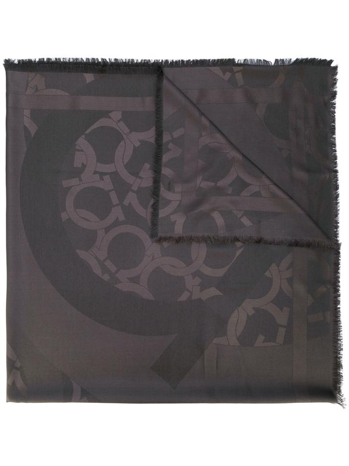 Salvatore Ferragamo Gancio Print Scarf - Brown
