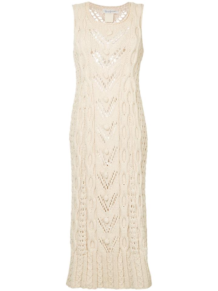 Yohji Yamamoto Vintage Soft Knitted Midi Dress - Nude & Neutrals