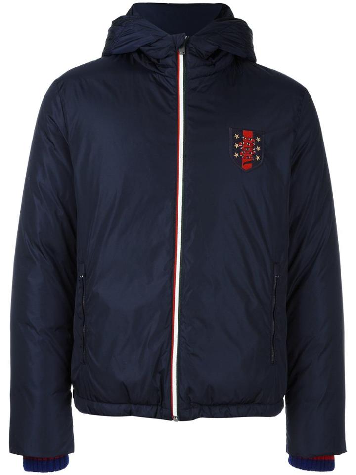 Gucci Web Patch Padded Jacket - Blue