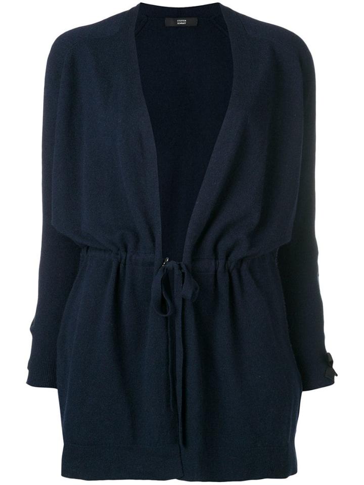 Steffen Schraut Drawstring Cardigan - Blue