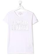 Tommy Hilfiger Junior Metallic Logo T-shirt - White
