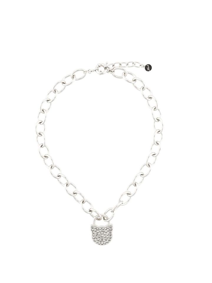 Karl Lagerfeld Choupette Lock Necklace - Silver