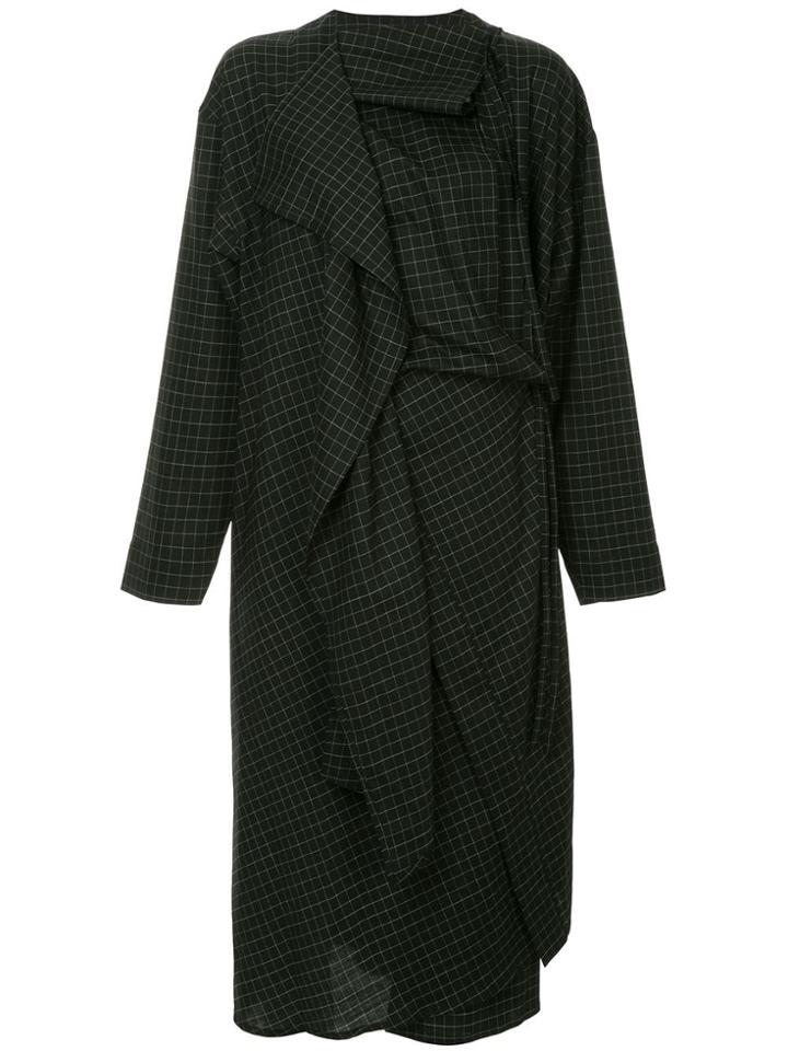 Lemaire Checked Cape Dress - Black