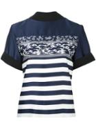 Carven Striped T-shirt, Women's, Size: 40, Blue, Polyester/cotton