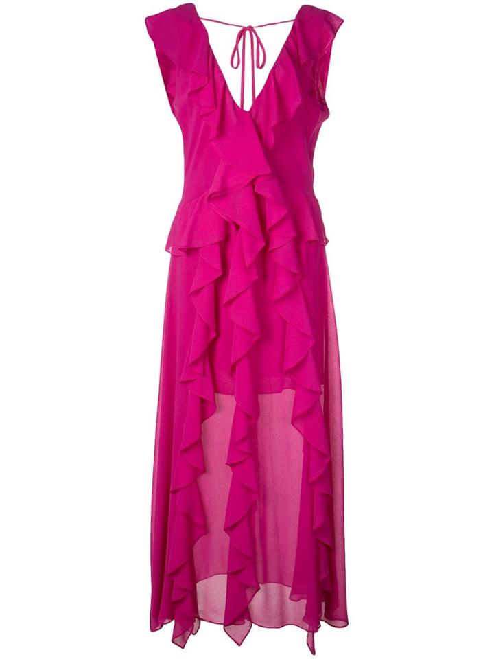 Misa Los Angeles Ruffled Long Dress - Pink