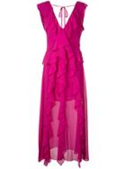 Misa Los Angeles Ruffled Long Dress - Pink
