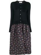 Comme Des Garçons Girl Floral Quilted Cardigan Dress - Black