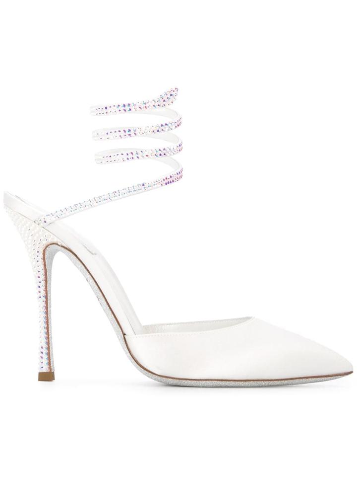 René Caovilla Ankle Strap Pumps - White