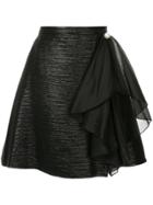 Ingie Paris Fitted Drape Detail Skirt - Black