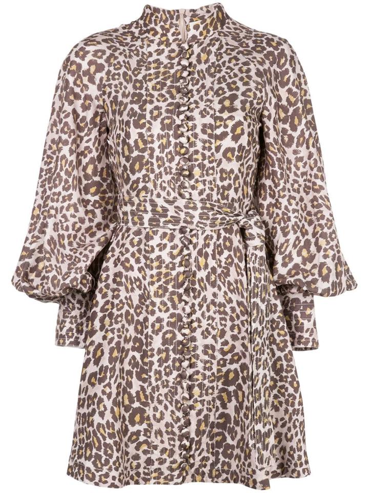 Zimmermann Sabotage Leopard Dress - Pink