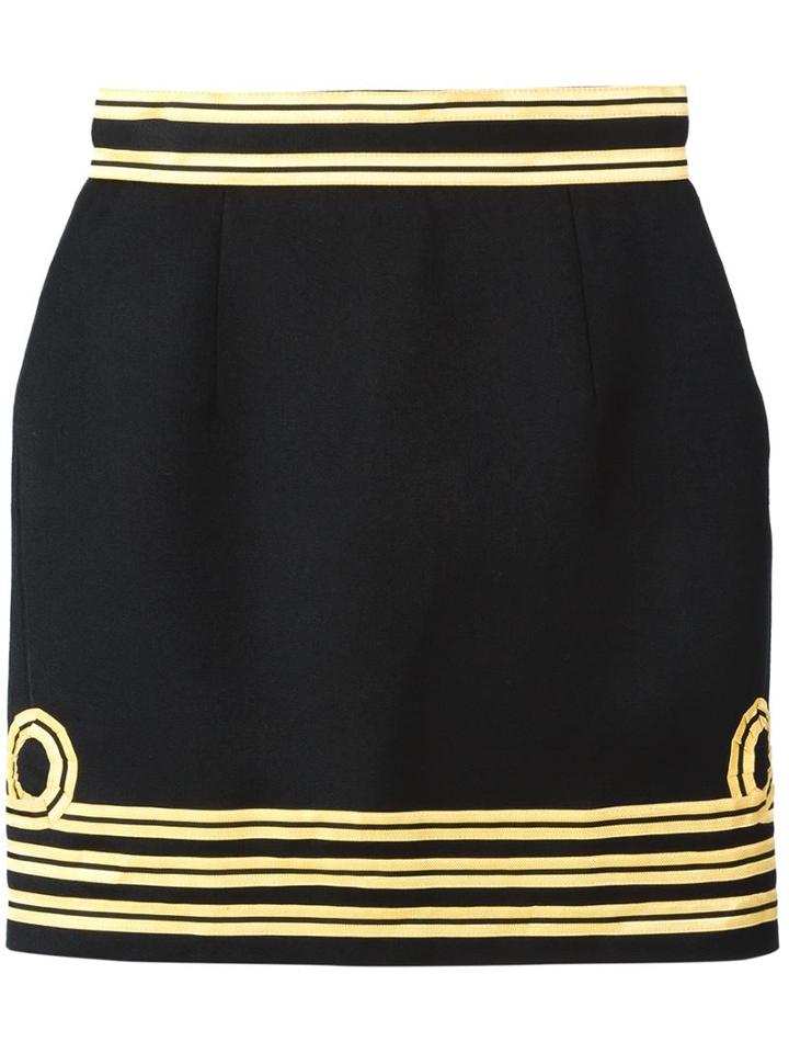 Dsquared2 Contrast Piped Trim Skirt, Women's, Size: 42, Black, Cotton/polyester/viscose/copper