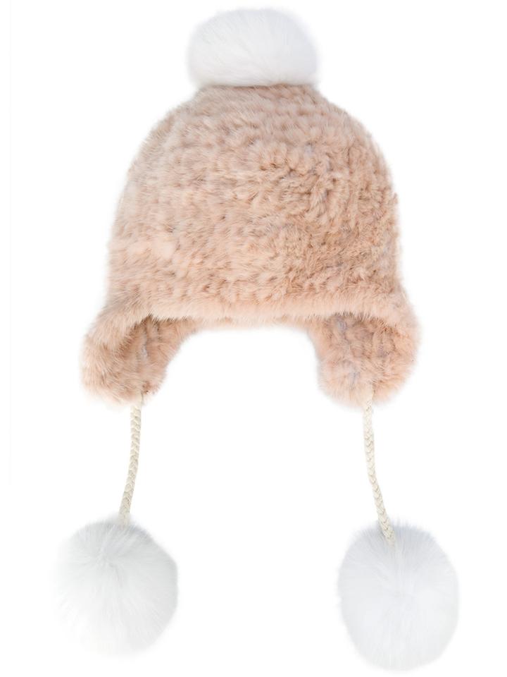 Yves Salomon Pom-pom Detailed Bonnet Beanie - Pink & Purple