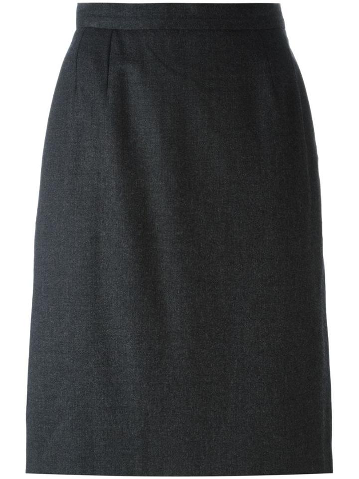 Yves Saint Laurent Pre-owned Straight Midi Skirt - Grey