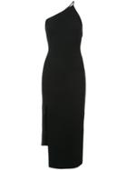 Oscar De La Renta One Shoulder Open Back Dress - Black