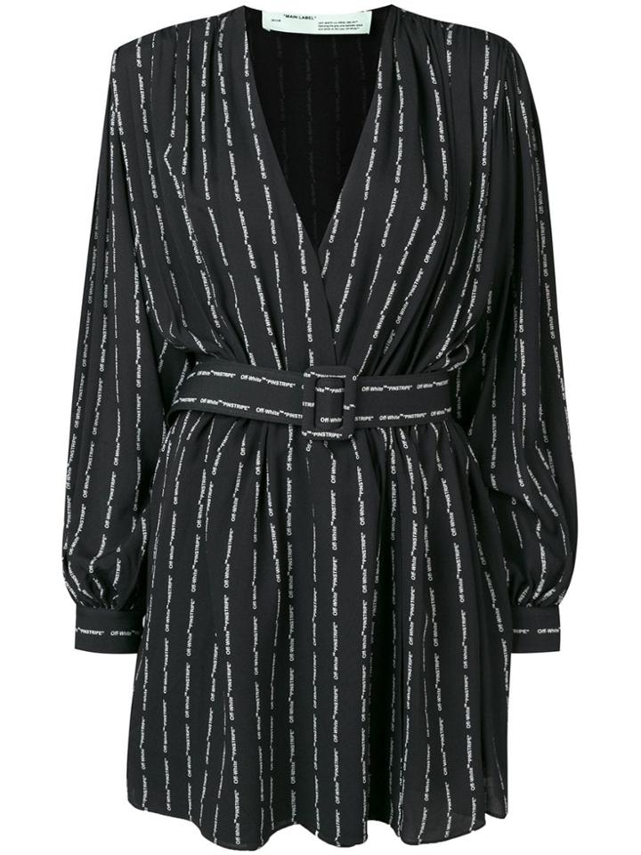 Off-white Logo Stripe Mini Dress - Black