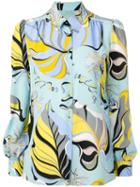 Emilio Pucci Crêpe De Chine Silk Frida Print Shirt - Blue