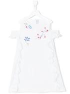 Simonetta - Floral Ruffled Dress - Kids - Acetate/viscose - 10 Yrs, White