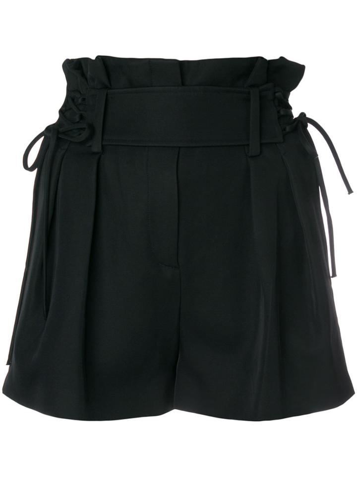 Iro Lace-up High Waisted Shorts - Black