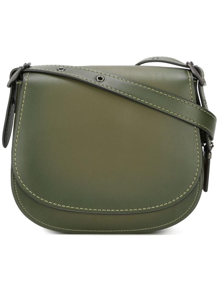 Coach Saddle Shoulder Bag, Women's, Green, Leather