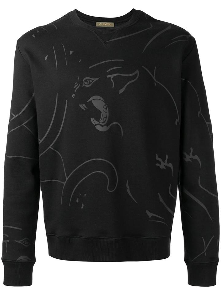 Valentino Tiger Print Sweater, Men's, Size: Small, Black, Cotton/polyamide