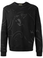 Valentino Tiger Print Sweater, Men's, Size: Small, Black, Cotton/polyamide