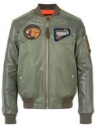 Schott Contrast Bomber Jacket - Green