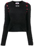 Gcds Loose Cropped Sweater - Black