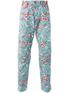 G-star Floral Print Pants, Men's, Size: 29, Blue, Cotton/polyester