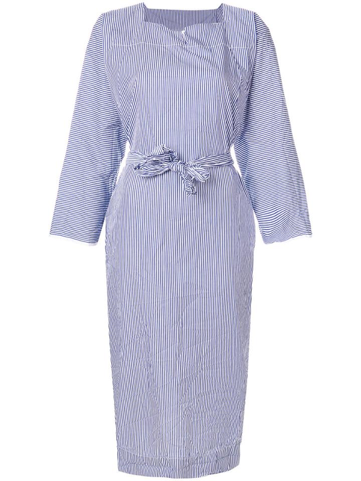 Daniela Gregis Striped Belted Dress - Blue