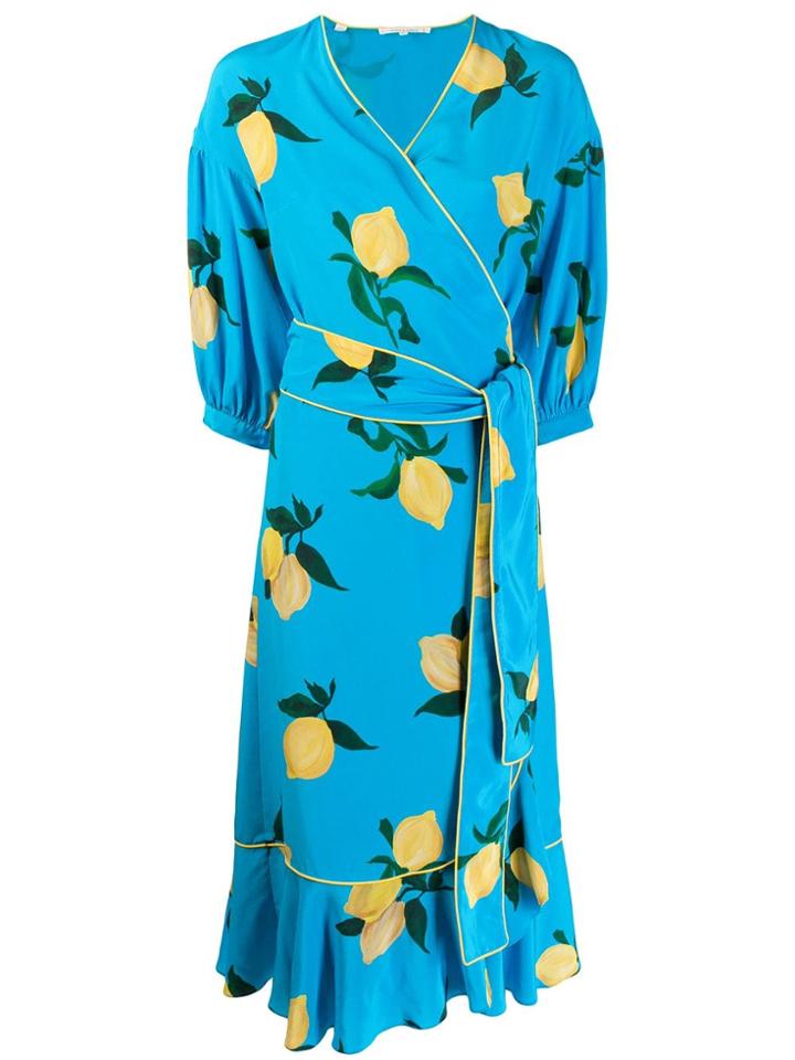 Chinti & Parker Floral Wrap Dress - Blue