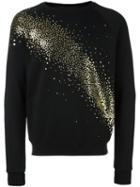 Saint Laurent Milky Way Glitter Embellished Sweatshirt, Men's, Size: Xl, Black, Cotton/polyester