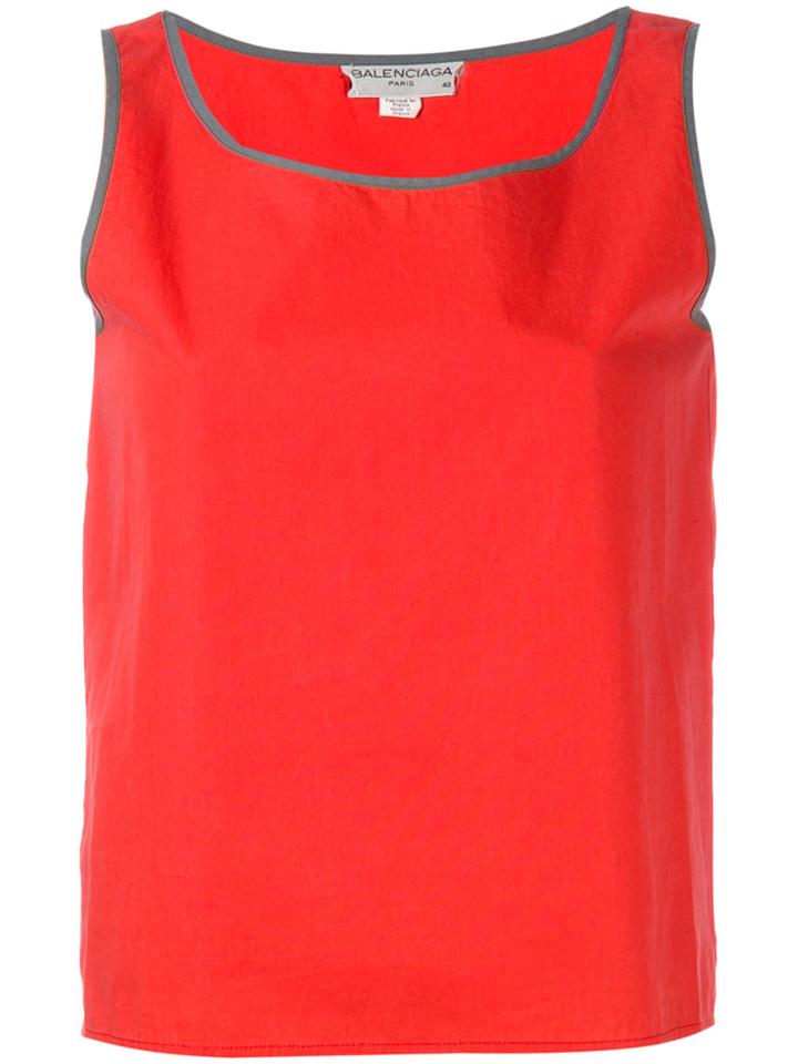 Balenciaga Vintage Contrast Trim Top - Yellow & Orange