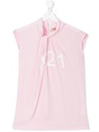 No21 Kids Teen Pussy Bow Top - Pink & Purple
