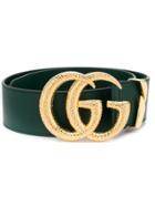 Gucci Gg Logo Plaque Belt - Green